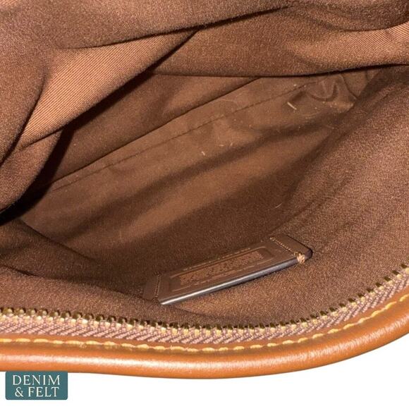 Coach Weaved Brown Embossed Leather Crossbody Shoulder Bag Adjustable Strap - Picture 11 of 15